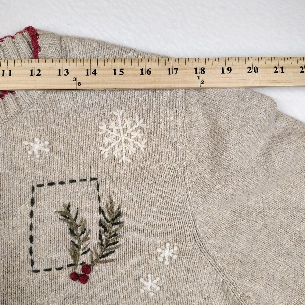 VTG Croft & Barrow Sweater Womens 2X Wool Blend Christmas Ice Skates - Picture 8 of 9